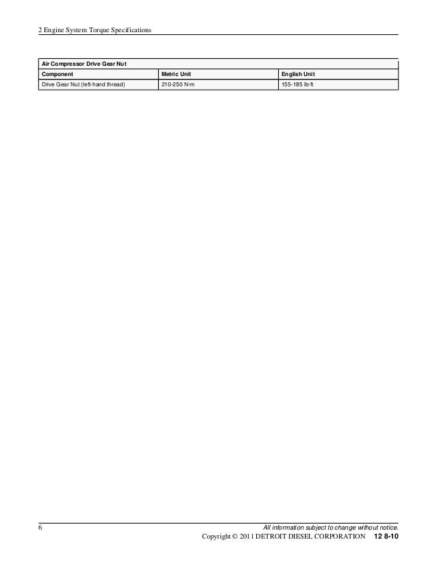 Dd15 engine torque spec
