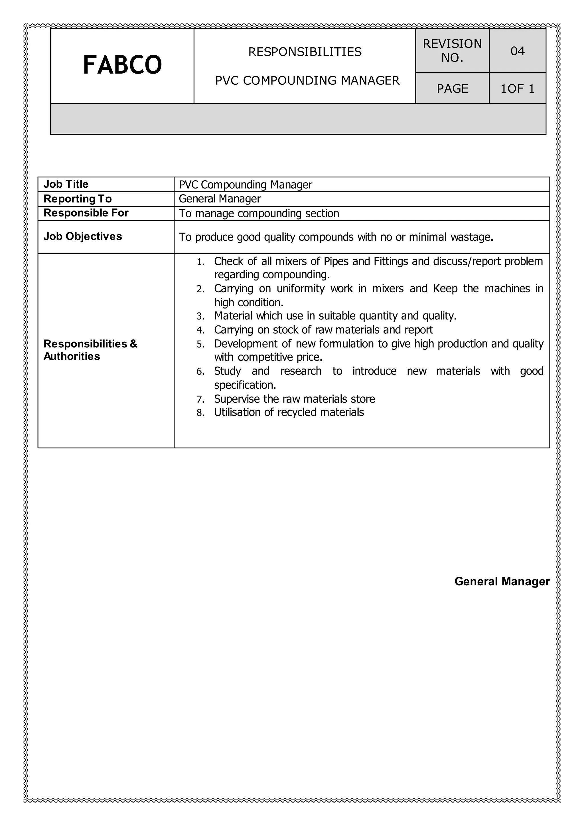 Fabco Duties & Resposibilities pvc compounding Manager (1) PDF