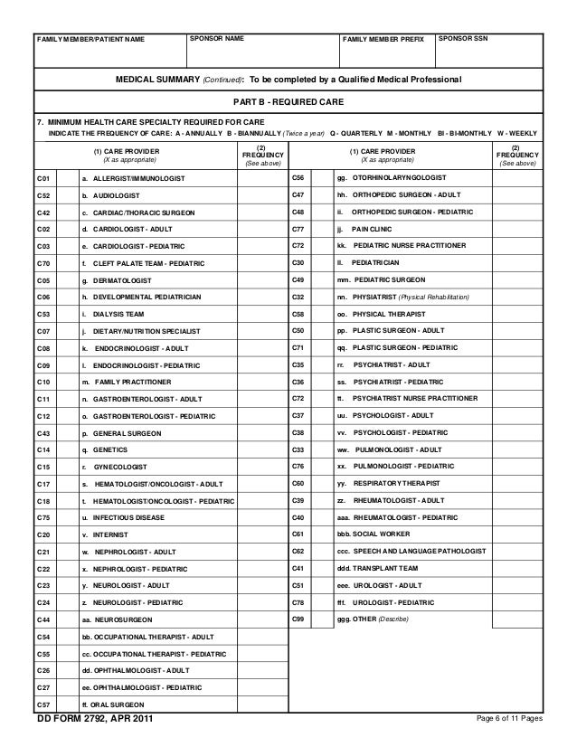 DD FORM 2792 DD FORM 2792