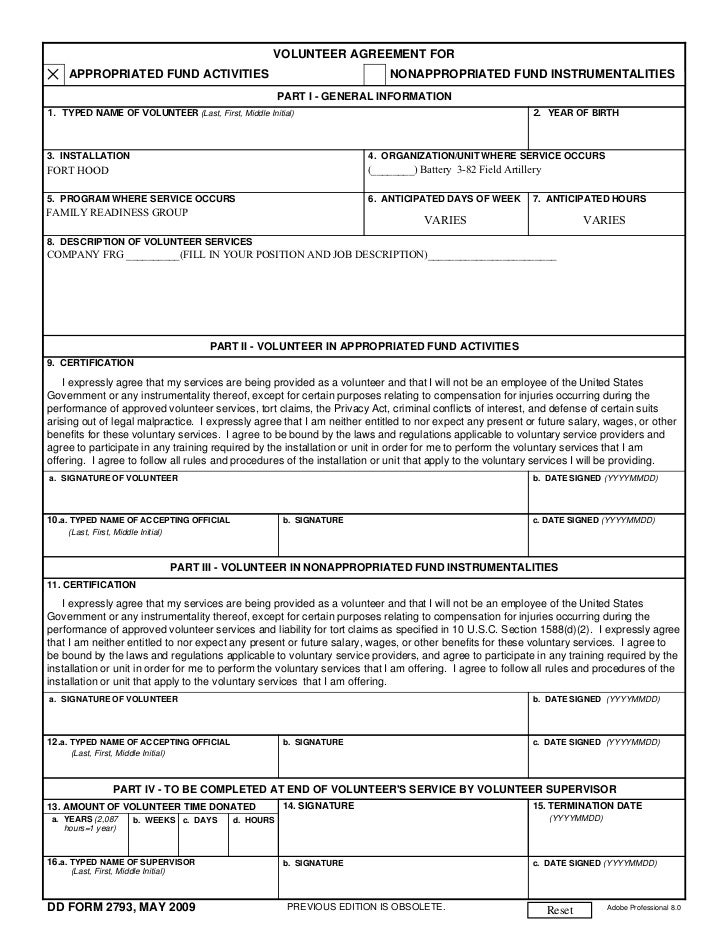 volunteer form dd 2793 dd 12 form