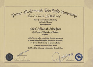 rnsc +r} fW!1 .,t:f ! vtntoeysi{U
9r L "!.Lfut it:.ti"i(i rji"{* iu .g)l Atbl*
t{pon t$e rnorrmorbatlon of t$e fqal&'U,
t{c $ocrb of@ntsttrs
8$6U confus upon
$obtf A66as -0 A{mo$sen
t$egesrw of %a*fie{or of $vrerc*
tn $inamcc
wftfr atf qorr;rs,dgflts, oilb fioifcgcs tfiwau*o apyrtfrrdng
btwitntss w$awf i$e slgn*hnl'r nfi$ulzeb 6g qeofficiaG
arb t$e senf of t$elrlntoasltg ate $aamta affiyrb at
o{- R$o6ar, Singbom of 6aubl Ataha
tfrts frfrril*q@ of darulrrry,,lnt$ege*r troo tfousomb frftccn
rrr,{6**n*
9ice Qtector for Acobanic Affaus -1