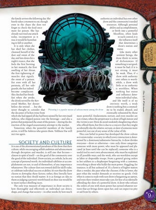 9
CHAPTER1
ALLABOUT
THEDROW
thefamilyarrivesthefollowingday.She
barely takes a moment to eat, though
even in the chaos she does not
forget to check the food once
more for poison. She has
already survived one attack
today, incompetent as it
was; it would be humiliat-
ing to fall to another.
It is only when she
has shed her clothes,
cleansed herself of the
dust and sweat of the
day, and lain down for a
night’s trance, that she
feels the ﬁrst burning
in her stomach, the ﬁrst
swelling of her throat,
the ﬁrst tightening of
muscles that signify
the onset of a poison.
For even with all her
paranoia, all her safe-
guards, she has indeed
become complacent.
She checked her break-
fast when she awoke,
the drink served by the Rev-
erend Mother, her dinner
before she retired . . . but she
never thought to consider that
the decanter of lichen wine from
whichshehadsippedalldayhadbeentaintedbyherownmaid
Ashirza, who slipped poison into the beverage—and also a
potionthatpostponedtheonsetofthepoison—duringthedis-
traction of the staged assassination attempt in the market.
Tomorrow, when the powerful members of the family
arrive, it will be Ashirza who greets them. Velthura Vae will
not rise again.
SOCIETY AND CULTURE
Itisoneoftheaforementionedparadoxesofthedrowthattheir
culture,whileencouragingselﬁshambitionandadvancement
through deception and murder, is still one that focuses—
almost in spite of itself—on the good of the community over
the good of the individual. Drow society, as a whole, lacks any
concept of personal worth. An individual’s abilities or accom-
plishments are not, in and of themselves, of any importance
whatsoever. The culture does not reward skill for skill’s sake,
or celebrate individual success or ability. It’s not that the drow
choose to downplay these factors; rather, they literally have
no notion that they should matter. It is as foreign an idea to
them as judging a person’s worth based on shoe size would be
to most surface-dwelling races.
The only true measure of importance in drow society is
how thoroughly and effectively an individual can direct,
shape,andchangethatsociety—inotherwords,byhowmuch
authority an individual has over other
drow and the community’s needed
resources. Although personal
abilityandaccomplishment,
or birth into a powerful
bloodline, often leads
to such control, it is
theinﬂuenceitself
that determines a
drow’s station and
status.
Like many other
sentient beings, the
drow think in terms
of dichotomies: If
somethingisnotgood,
it must be bad; if it is
not strong, it must
be weak. Thus, if a
drow with authority
over others is worth-
while, a drow with
little or no authority
is worthless. When
nothing but status
and inﬂuence deter-
mineindividualvalue,
and life itself is of no
intrinsic worth, a weak
drow is nothing but a commod-
ity to be traded, abused, and
eventually exhausted by those
more powerful. Enslavement, torture, and even murder are
not crimes, when the perpetrator is a drow of high stature and
thevictimisnot.Drowdoavoidrandomlyslaughteringothers
who offend them, but this is due to a concern that they might
accidentallyslaytherelative,servant,orslaveofsomeonemore
powerful, not out of any sense of the value of life.
This core belief in power has developed the drow culture
as it exists today: a society in which every interaction is deter-
mined by a dominant/submissive hierarchy. A drow divides
everyone—drow or otherwise—into only three categories:
someone with more power, who must be appeased and pla-
cated (at least until she can be replaced); someone who is a
useful tool to one’s own advancement, who must be exploited
in all possible ways; and the weak, who are worthless except
as labor or disposable troops. From a general giving orders
to her soldiers to a shopkeeper bargaining with a customer,
everything is about who holds the most power. Haggling, for
instance, is all but unheard of. If a client is of higher station
than a vendor, she pays what she chooses; if she is lower, she
pays what the vendor demands or receives no goods. Only
whenitcomestotradewithnon-drowisbargaininganoption,
and even then vendors must take care, for fear of accidentally
offending the slave of a powerful drow. A drow who refuses
the orders of one with more power has earned whatever tor-
tures that act brings down upon her, and can expect no pity
or aid from by others.
Poisoning is a popular means of advancement among the drow
Illus.byE.Widermann
 