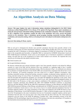 An Algorithm Analysis on Data Mining-396 | PDF