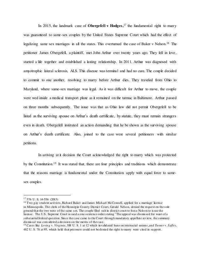 Gay marriage in the united states essay
