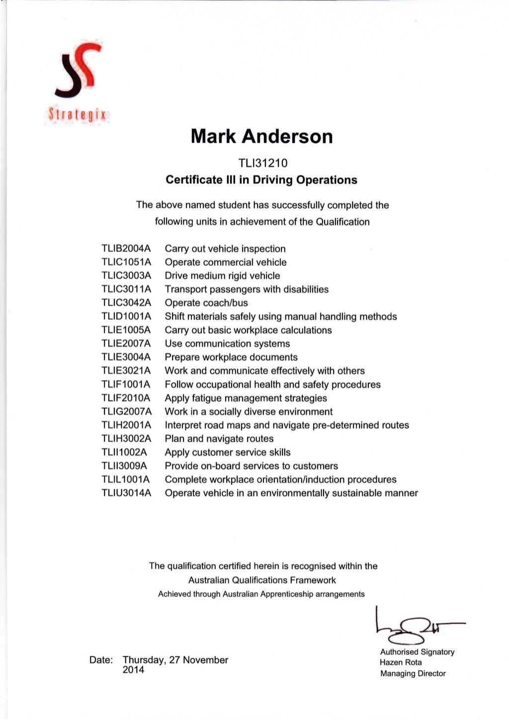 Cert 3 Transport 122014