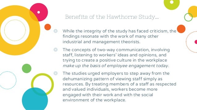 findings of hawthorne studies 2018-08-10 the hawthorne studies: a radical criticism article first, there are studies that purport to explain some aspect of the findings of the original hawthorne studies these studies involve secondary quantitative data analyses. findings of hawthorne studies 2018-08-10 the hawthorne studies: a radical criticism article first, there are studies that purport to explain some aspect of the findings of the original hawthorne studies these studies involve secondary quantitative data analyses.