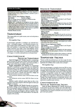 ë ì í î ï ð ñ ò ó ô ó õ ð ö ÷ ø ù ÷ ø ú û ü ý þ ÿ   ¡ ¢ þ £ ¤ ¥ ¦ § ¨ ©             
õ ð ö !  # $   %  ' ( ) 0 ( 1 2 ñ 3 ö 4 5 6 6 5 6 7 8 7 9 7 @ A B C D
PERFIL DA CLASSE
Função: E F G H I F P Q R F I S T U V W X V Y ` Y a b c Y d e f g h a i Y e p e q b Y g r s t u v
` Y g w f e h b q a x e y €  ‚ ƒ „ … † s ‡ ˆ ‰  ‘ h d x f y h g ’ e “ e g h b c h ” h •
– — ˜ ™ d e
Y g ‰ f g ˆ ‡  s ‡ u h  i j k l m n o p q r s t u v w s x r y r t z h r p Y x Y {
Fonte dePoder: | ‡ z ‰ } h ~  ‰ } ‰ € u  ‰ h g ‚ h ‡ ƒ ‰  „ … † „ ‡ „ ˆ ” Y c y e q Y
i e ‰ Š ‹ Œ  Ž Š q a b e a g Y g  ` Y a  e ` q y e a b Y g Y ` f d b Y g e f y h ” c e •
‘
‰ ‡ ‰ ƒ ’ h “ ” • – “ ” — ˜ ™ ˜ š › h c h œ   œ ” e c g Y a h x e y  ‰ ž ˜ Ÿ “ ˜   f y h
¡ ¢
W £ ¤ i e ¥ ¦ § ¨ © f y r ª « h f h e ¬ ” c e g g q ’ Y e ” Y i e c Y g Y ” e d Y
­ ® ¯ °
e d e ± f g ` h ` Y a b c Y d h c h y f a i Y h Y g e f c e i Y c {
Atributos Principais: ² } « ˆ € u t ³ } z u ‰ i ´ µ ¶ · ¸ ¹ º » µ ¼ ½ e g b c e “ h
Proficiência com Armaduras:¾ ¿ À Á Â
Proficiência com Armas: | f ‰ t ‰ i Ã h ‡ f ’ h
Implementos: Ä Å Æ Ç È É ` h Ê h i Y g  ’ h c q a  h g
Bônus na Defesa:+2
¥ Ë Ì Í Î Ï Ð Ñ Ò
Pontos de Vida no Ó ° nível: Ô 0 Õ Ö × Ø Ù Ú Û
¥ Ü ¢ ÿ Ý Þ ß Þ ¤ ß à á ¢
Pontos de Vida por Nível: â
Pulsos deCura por Dia: 6 ã ä å æ ç è ç é ê æ å ë i e  ì }  « u « í u ƒ ’ ì
Perícias Treinadas:| ‡ z ‰ } u  r ì ~ î ì ï ð } ñ g ˆ € i ò ó ô õ ö ó h g
‘
ˆ ‡ ñ z u ‰ 
÷ ø ÷ ù ú û ü
e g ` ý d  h y h q g þ ` ý y ý b c e q a h i h g {
ÿ
ˆ ‡ ñ z u ‰    ¡ ¢ £ ¤ ¥ ¥ ¦ § ¨ ©          a b   u
‘
€ ì r ‰ z u ‰ !  # $ %  ' (
‘
€ ì v
‡ ‰ ƒ ’ ì  ) h ±   0 u  « 1 ‡ u ‰   a b   ² } « í u ƒ ’ ì  ) h ±   2 h b f c e “ h  ) h ±  
3
ˆ € u t u ’ ì   a b  {
Opções deEstrutura:4 ‰ t ì 5 6 7 8 9 6 @ A B 6 9 C y h x ý i e x f e c c h
Características de Classe:  ì } D í ‡ ‰ ƒ ’ ì
3
u « í ‰ € i t ‡ u r 1 ‡ u ì i 4 ‰ v
E F G H I P
e y  y ” d e y e a b ý | ‡ z ‰ } ì i Q R S T S U V
W
 y h x ý g  ’ ì ý g X Y ` Y a ` b c Y d i h y h x q h h c ` h a h { ' € ˆ  í « u € u  ‰ r
ý ’ e c i h i e q c ý ” ý i e c w f e ” e c y e q h ý ` ý g y ý g  ” e g w f q g h y c q •
b f h q g ˆ  ì « ª ‡ u z ì  ` h ” h “ e g i e h d b e c h c ý b e y ” ý e ý ˆ 
‘
‰ ƒ ì e
h c c e y e g g h y ± ý d h g i e p ý x ý w f e q a ` q a e c h y ý g      e   e y
y h g g h { f g y h x ý g ` ý a Ê f c h y y h x q h g i h y e g y h p ý c y h w f e
ý g x f e c c e q c ý g ± c h a i e y g h i g h c y h g {
p
y h x q h d  e g h b c h q f h ý g e f ‰ Ã ‡ ‰ ƒ ì q h x ý c h  e y b c ý ` h  e d e g
r s
F t P u
f ì r u } s v € ‰ ~ v y y h x ý ” ý i e g e c h w f e d e  s Ã u ì w f e
f g h 1 z í € ì  e ” e g w f q g h ý g b ý y ý g e y ” ý e q c h i ý g i ý g g e ” f d ` c ý g
e g w f e ` q i ý g ý f f y r s t u z ì i e x f e c c h c e ” d e b ý i e ` q ` h b c q “ e g
w f e h d ’ e Ê h ý g      e   ` ý y ± ý d h g i e p ý x ý e ¬ q a x h y e a b ý g
i e ± h q ¬ ý z ‰ € ’ ì q f y h ” c e a i q “ q a g h b q g p e q b ý w f e ‚ í t u í ` ý y ý g
t ‡ u r 1 ‡ u ì  i ý g e f y e g b c e  f y e d h i c q a i h a i ý ` ý a b q a f q i h i e
w
« ‡ ‰ f u ƒ ’ ì r s t u z ‰ i h g f h ‡ ‰ ƒ ‰ ý f y e g y ý f y e g b f i q ý g ý i e
ž ˜ Ÿ “ ˜ x y € y  ‚ ƒ „ … † ‡ „ … ˆ ‰  … ‘ ’ “ ” ’ „ … •  „ ‡ † – ˆ – – † ˆ … — „ … ˆ
˜ ™
— ‡ d ‡ ‘ e ” f ” g h i
j k l
– — • ‡ „ …
l
– m n – o … — d ‡ p d … œ   œ † … ˆ o ‡ — – m …
l q
“ ” f
˜ r
– n o – — • n m ‡ o –
l
† p n –
l s t u s
o … — • n „ ‡ o … ‡ o n
l
† p …
l
… — • ‡ o ˆ … v
w
‡ x … ˆ • ‡ o
w
‡
l
– o y z { | } ‰  … … p …
l
… o
l
‡ … — • – p ~ ‡  † … — „ …
l
„ ‡ o …   ” € f
˜
“  h i ‚  ” ƒ €  ” ’ – ˆ
w
– — – … „ … ˆ d … o
w
… — • … †  p o – † ‡ ˆ
…
’ o  –  h € †  ” ƒ €  ” ’ ‡ … ˆ … ˆ
w
… — „ ‡ 
l
– ‰ “ e † †  h Š ‹ Œ  Ž  Œ Ž  …
† ˆ ‡
w
 ˆ – — „ ‡ ‘ ” ’ e “ f ’ g  h i “  …
l ” • – —
‰  – — „ ‡ ‡
l
– m ‡ „ ‡ v
™
” € ’ ˜ ™ … „ … n • ‡ o ‡ o  „ n
w
n … — • … † – ˆ – ˆ ‡
l
† … ˆ ‡ o š › œ ›  ž Ÿ „ – ‰ ˜  
r
‰ ˜ ” ’ ˆ … – p n „ – „ … ¡
 