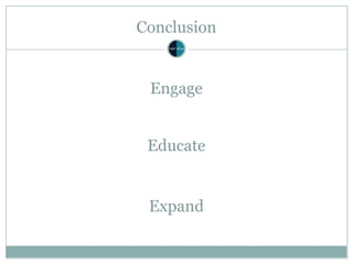 Engage
Conclusion
Educate
Expand
 