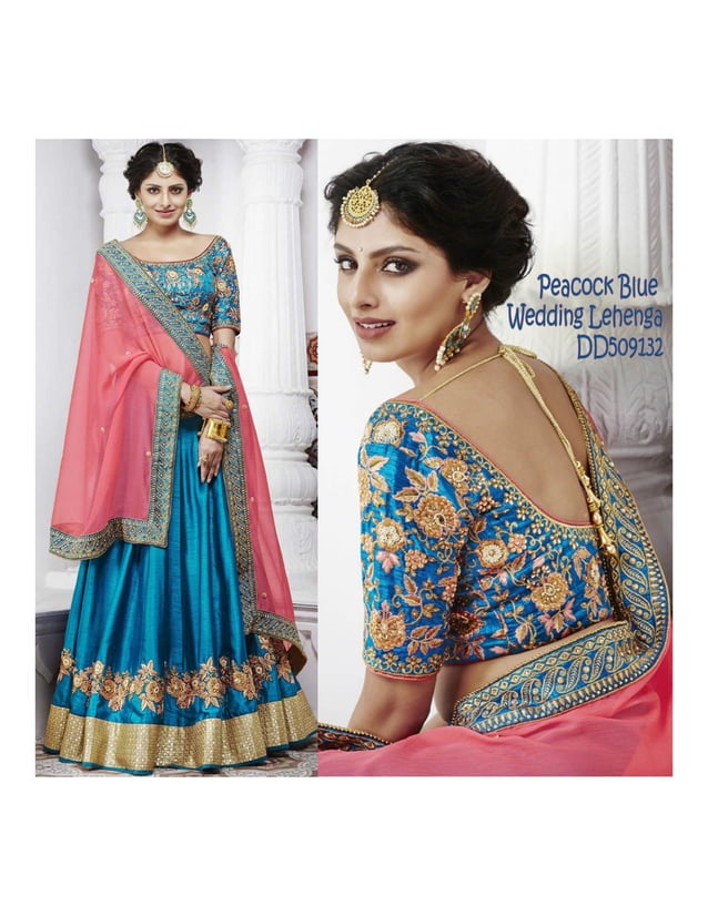 Lovely Peacock Blue Lehenga Choli PDF