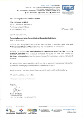 Acknowledgement Letter For Certificate Of Completion Submission