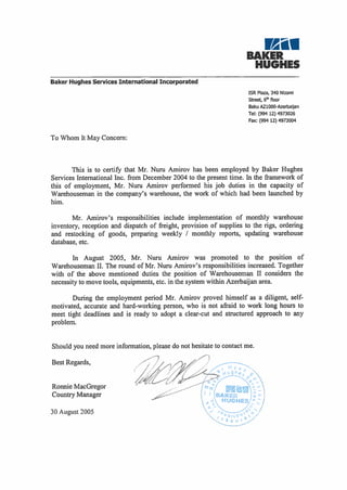 Reference letter M. Ronnie (Baker Hughes)