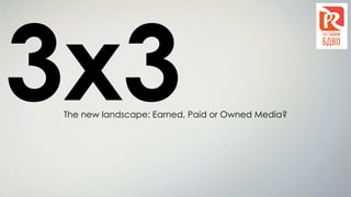 The new landscape: Earned, Paid or Owned Media?
 
