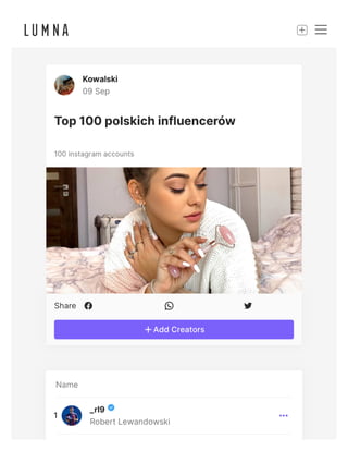 Top 100 polskich influencerów