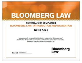 Bloomberg certificate | PDF