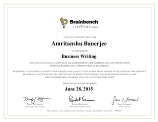 Amritanshu Banerjee
Business Writing
June 28, 2015
12685613
 