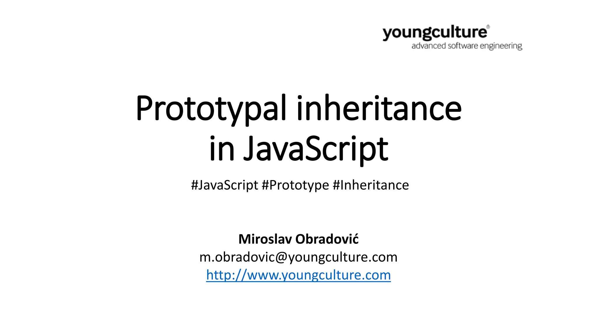 Prototypal inheritance in JavaScript | PPT