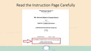 Read the Instruction Page Carefully
 
