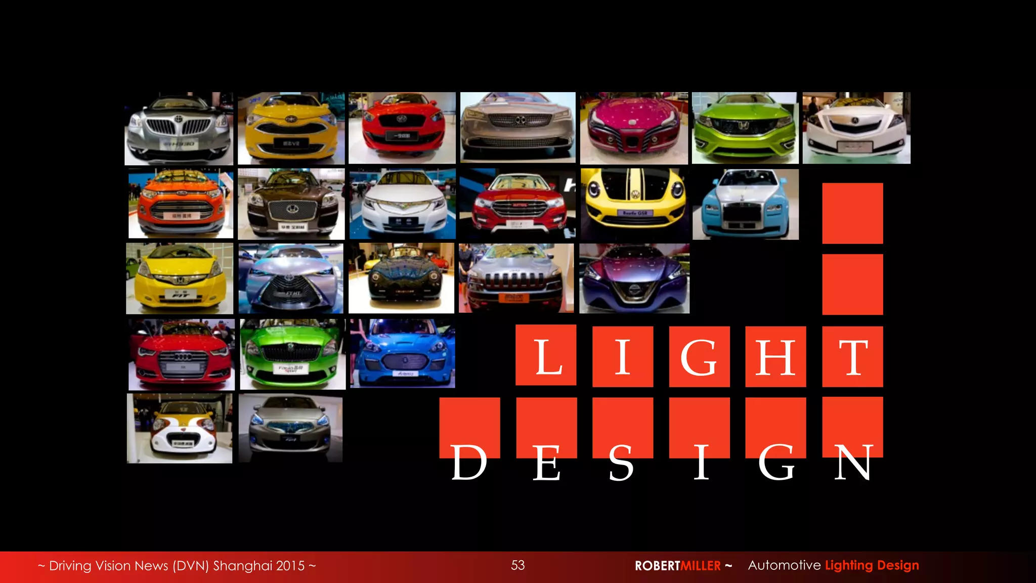 ~ Driving Vision News (DVN) Shanghai 2015 ~ 53 ROBERTMILLER ~ Automotive Lighting Design
D E S I G N
G H TL I
 