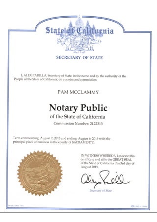 Pam notary commission