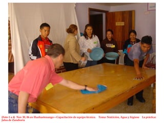 (Foto 1 a 4) Nov 30, 06 en Huehuetenango—Capacitación de equipo técnico. Tema: Nutrición, Agua y higiene La práctica:
Jalea de Zanahoria
 