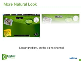 More Natural Look




       Linear gradient, on the alpha channel



                                               18
 