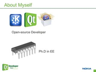 About Myself




   Open-source Developer




                   Ph.D in EE




                                2
 