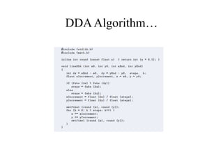 Digital Differential Analyzer Line Drawing Algorithm | PPT
