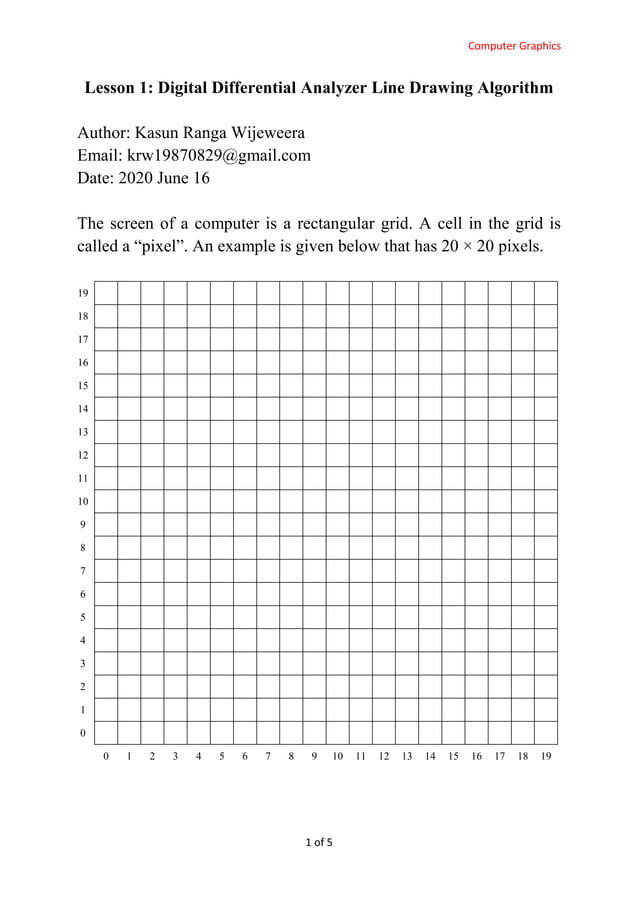 Digital Differential Analyzer Line Drawing Algorithm | PDF