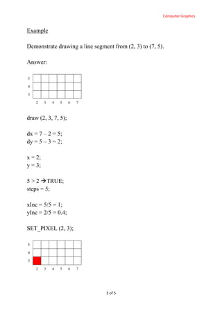 Digital Differential Analyzer Line Drawing Algorithm | PDF