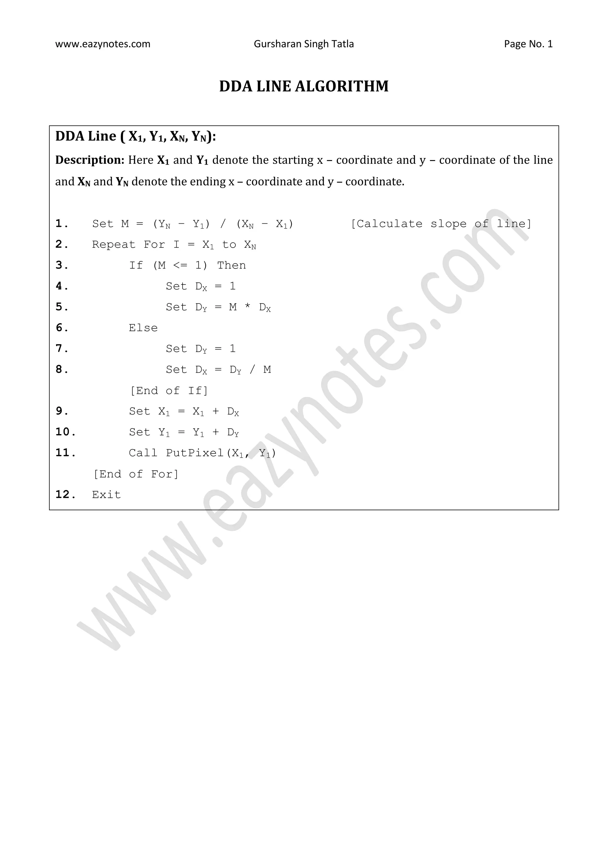 Dda line-algorithm | PDF