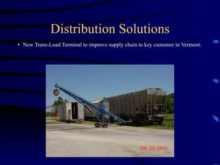 Distribution Solutions
• New Trans-Load Terminal to improve supply chain to key customer in Vermont.
 