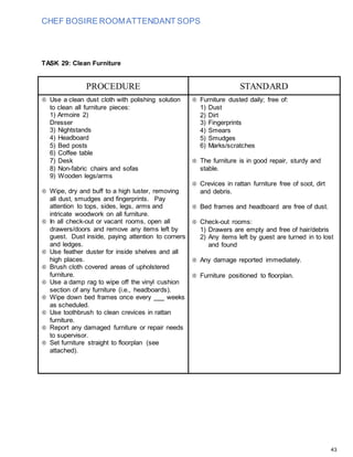 Room Upgrade Sop Examples Housekeeping - Room Attendant SOP(3) | DOCX