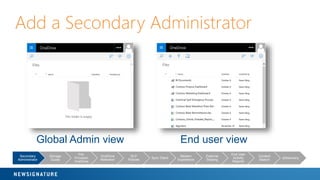 Add a Secondary Administrator
Automatically add a secondary administrator during the
creation process of the OneDrive site...