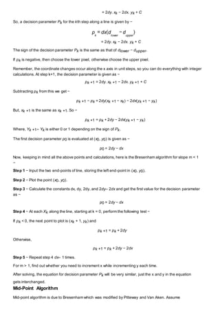 Dda algo notes | PDF
