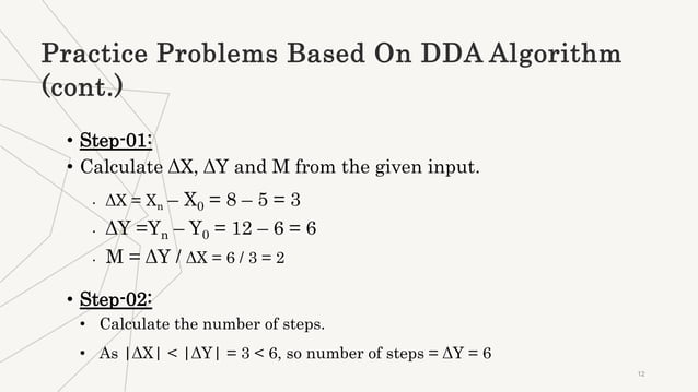 DDA (Digital Differential Analyzer ) Line Drawing Algorithm.pptx ...