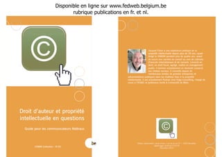 Disponible en ligne sur www.fedweb.belgium.be 
rubrique publications en fr. et nl. 
 