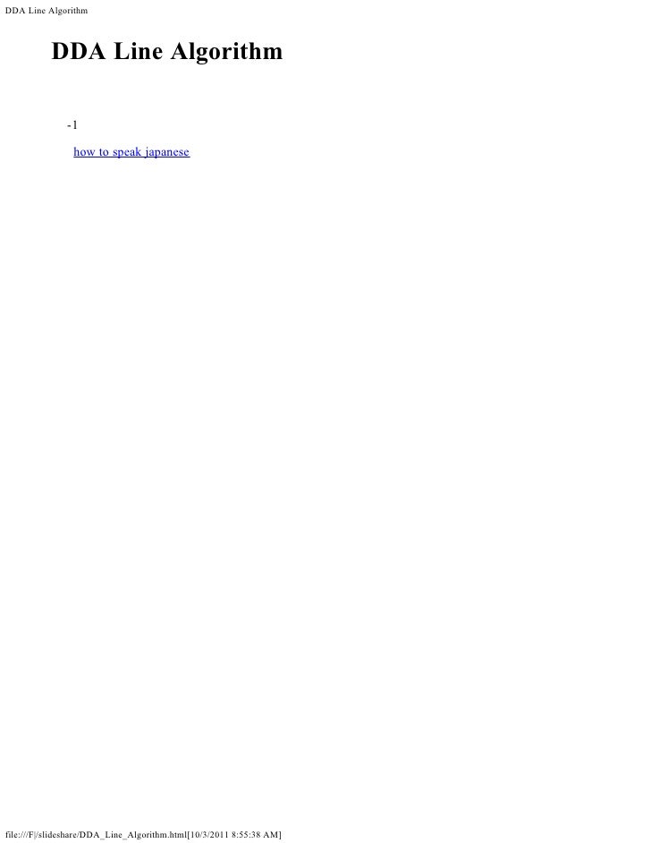 Bresenham Line Drawing Algorithm Vs Dda : Dda line algorithm