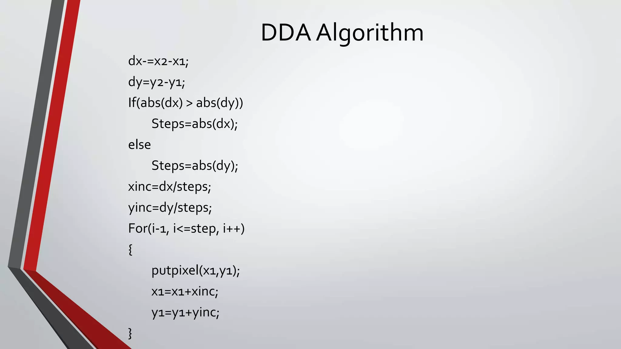 Dda line algorithm presentatiion | PPT