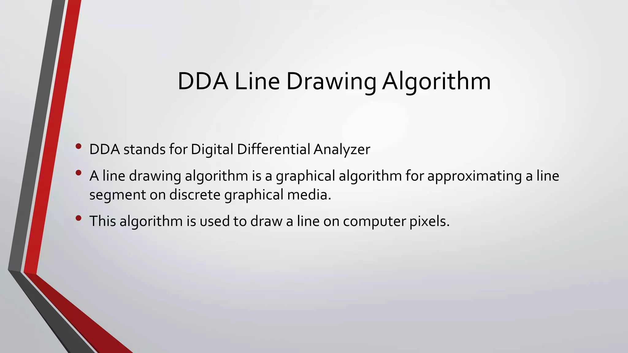 Dda line algorithm presentatiion | PPT