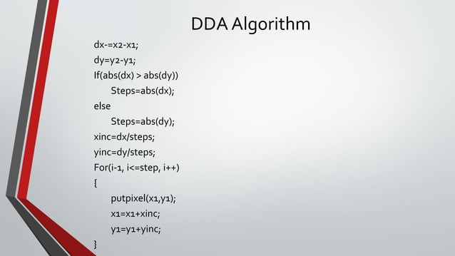 Dda line algorithm presentatiion | PPTX | Computing | Technology ...