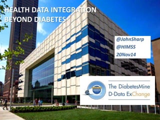 HEALTH DATA INTEGRATION 
BEYOND DIABETES 
@JohnSharp 
@HIMSS 
20Nov14 
 