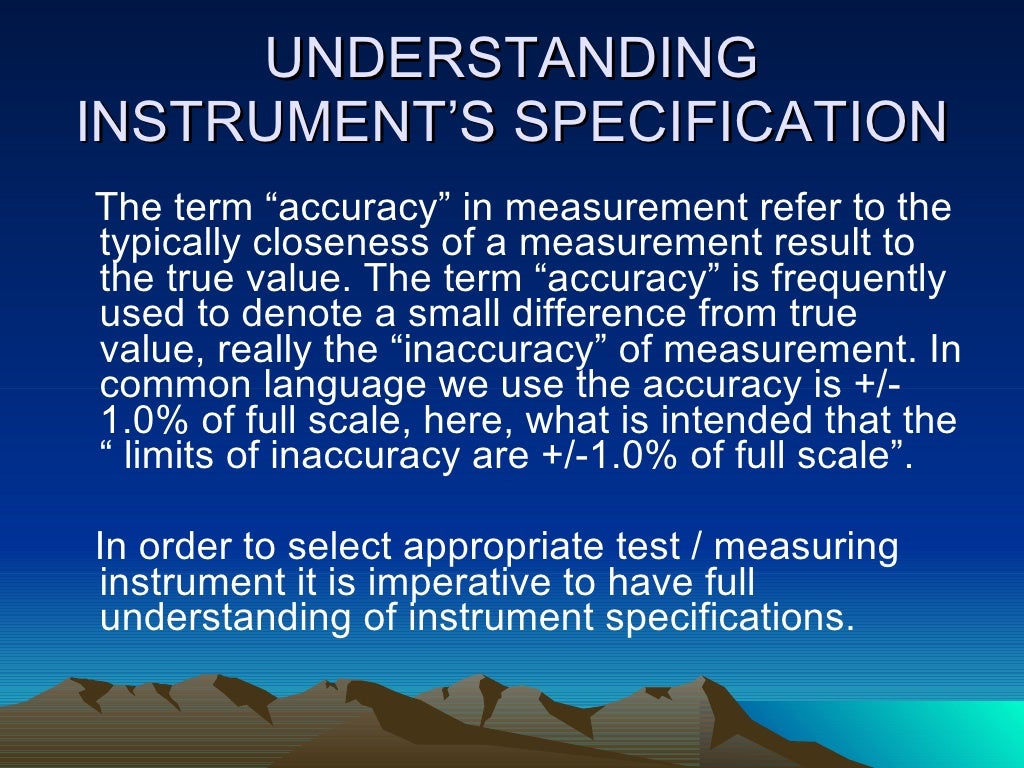 Instrument Calibration