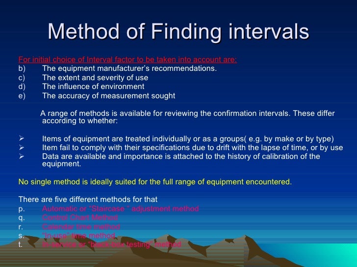 Instrument Calibration