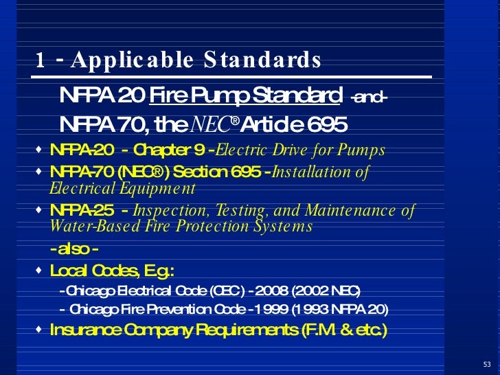 Fire Pumps Controllers U0026 Associated Electrical Distribution Aspects