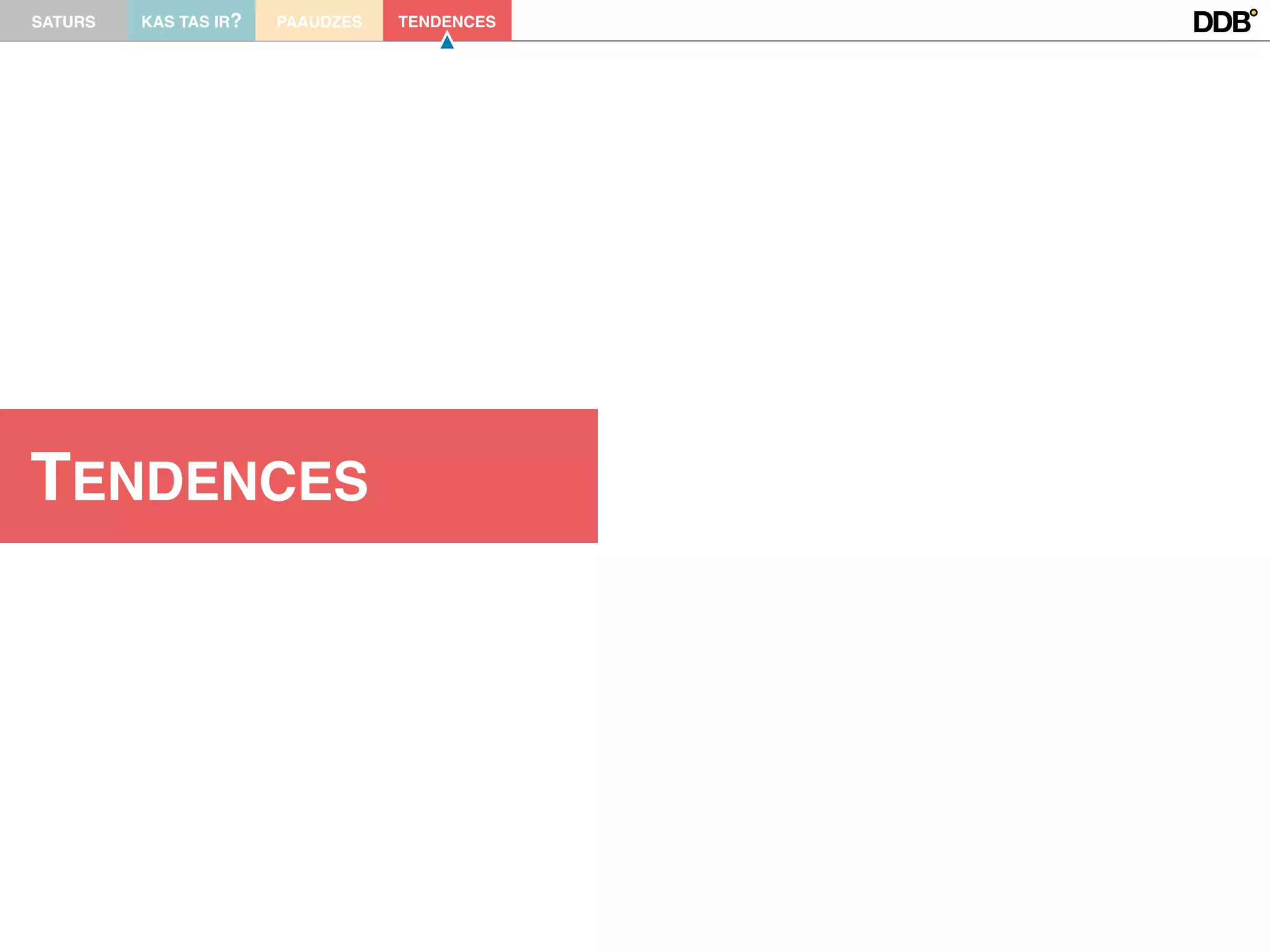 SATURS   KAS TAS IR?   PAAUDZES   TENDENCES




TENDENCES
 