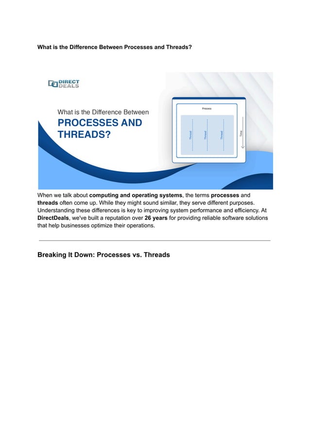 what is difference between processes and threads? | PDF