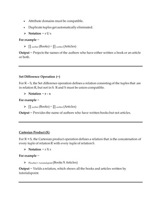 Relational Algebra Operations | PDF