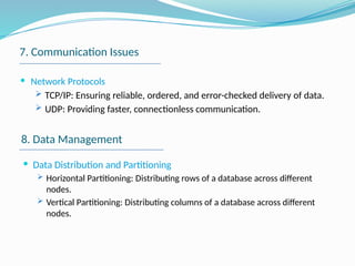 Distributed database management system design issues | PPTX