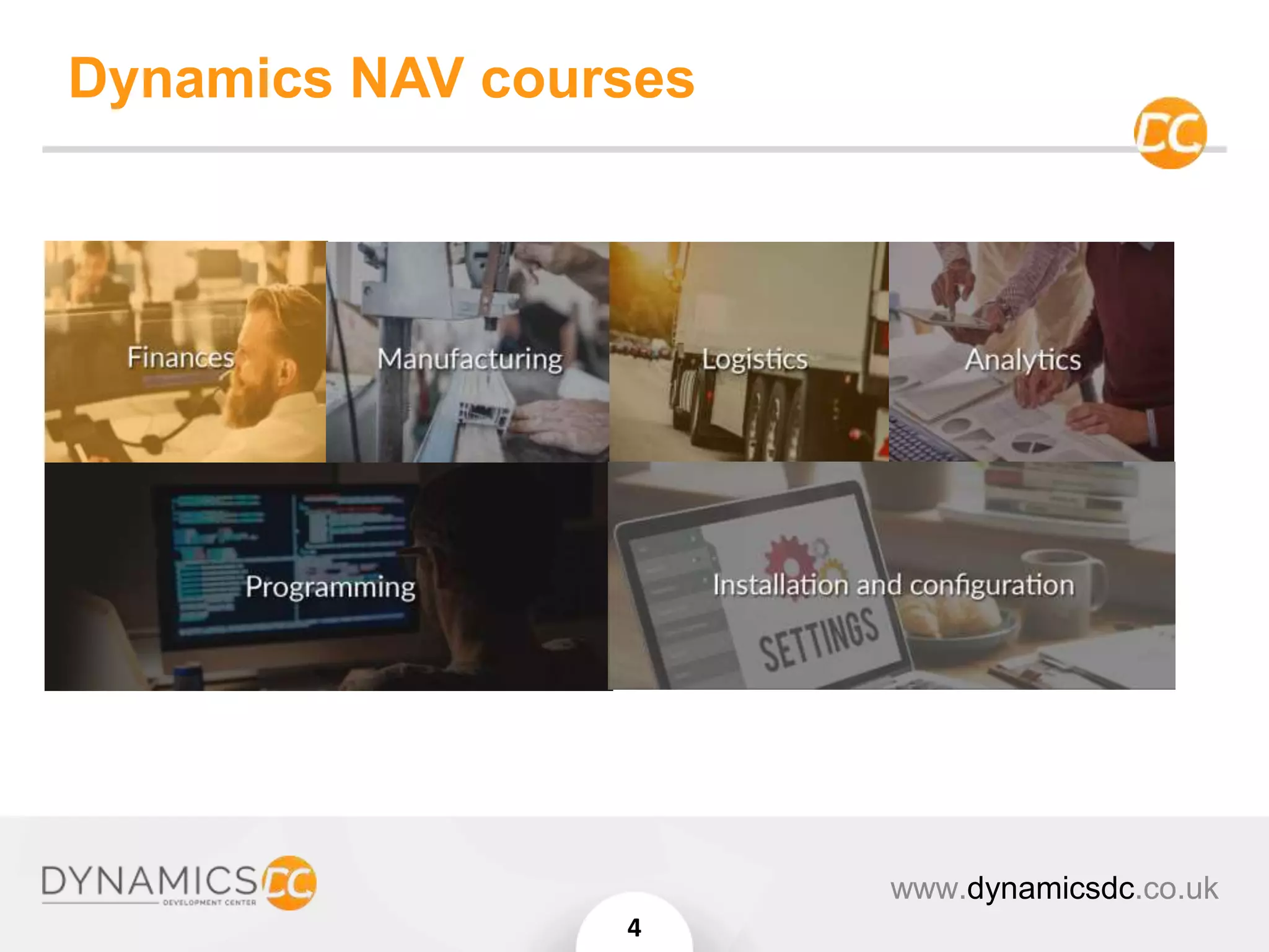 Dynamics NAV courses
www.dynamicsdc.co.uk
4
 