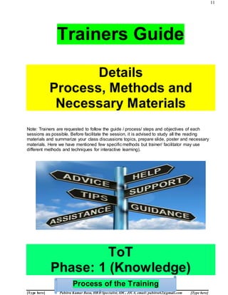 Training Notes Draft Training Manual - ToT - Draft Final | DOCX